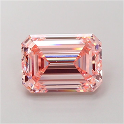 Picture of Lab Grown Diamond 3.08 Carats, Emerald with  Cut, Fancy Intense Pink Color, VS2 Clarity and Certified by IGI