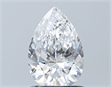 Natural Diamond 1.00 Carats, Pear with  Cut, D Color, SI2 Clarity and Certified by GIA