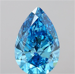 Picture of Lab Grown Diamond 6.05 Carats, Pear with  Cut, Fancy Vivid Blue Color, VVS2 Clarity and Certified by IGI