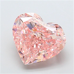 Picture of Lab Grown Diamond 7.51 Carats, Heart with  Cut, Fancy Intense Pink Color, VS2 Clarity and Certified by IGI
