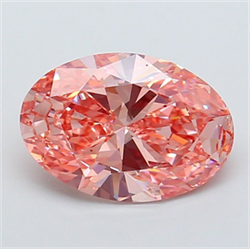 Picture of Lab Grown Diamond 2.71 Carats, Oval with  Cut, Fancy Vivid Pink Color, VS1 Clarity and Certified by IGI
