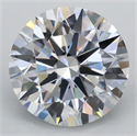 Lab Grown Diamond 2.64 Carats, Round with Ideal Cut, D Color, VVS2 Clarity and Certified by IGI