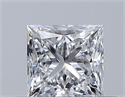 Natural Diamond 0.33 Carats, Princess with  Cut, D Color, VS2 Clarity and Certified by GIA
