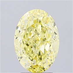 Picture of Lab Grown Diamond 3.09 Carats, Oval with  Cut, Fancy Intense Yellow Color, VS2 Clarity and Certified by IGI