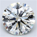 Natural Diamond 2.50 Carats, Round with Excellent Cut, L Color, SI2 Clarity and Certified by GIA