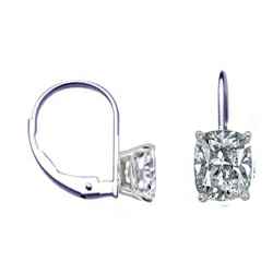 French Hinged Locked Cushion diamond earrings
