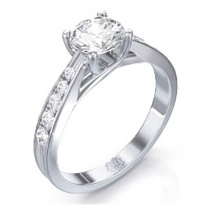 Crisscross engagement ring with diamonds