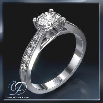 Crisscross engagement ring with diamonds