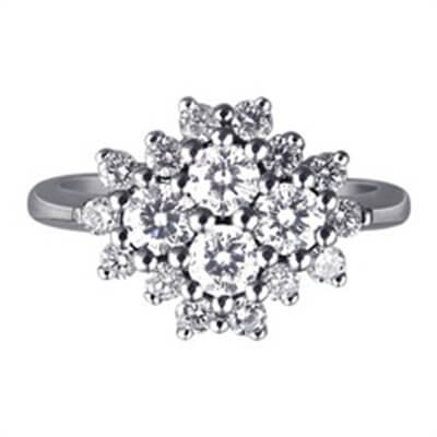 0.96 carat diamonds flower ring