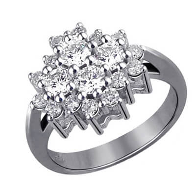 0.96 carat diamonds flower ring