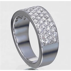 Picture of 1 carats 4 diamond rows Pave set wedding ring