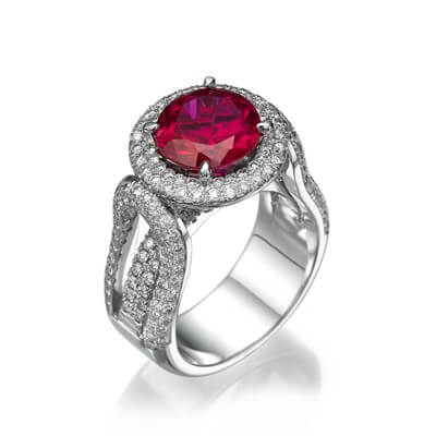 1.90 carat diamonds and Corundum Cocktail ring 