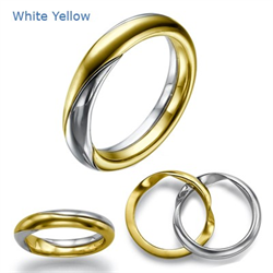 Picture of Two together puzzle wedding band.