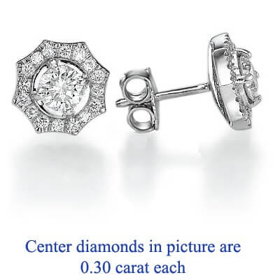 The Sun diamond earring stud settings