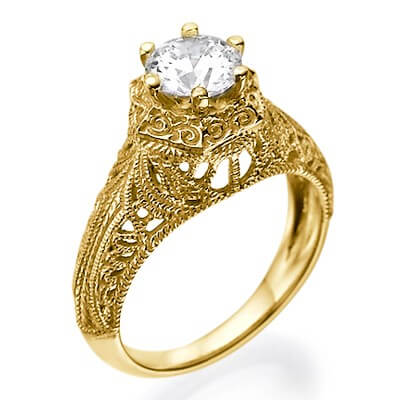 Unique Vintage Filigree style engagement ring