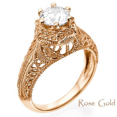 Unique Vintage Filigree style engagement ring