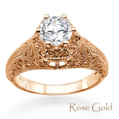 Unique Vintage Filigree style engagement ring