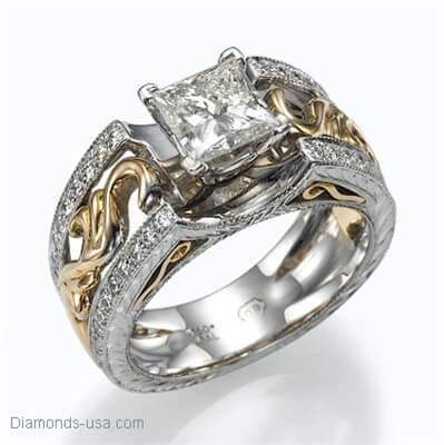 Exclusivo anillo de compromiso réplica de estilo Vintage