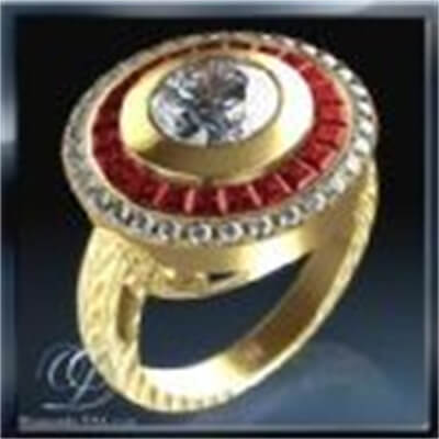 Réplica de anillo de compromiso de estilo Vintage, rubíes rojos