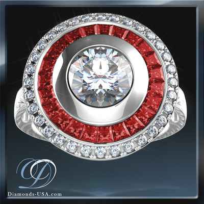 Vitage engagement ring Replica,  red Rubies