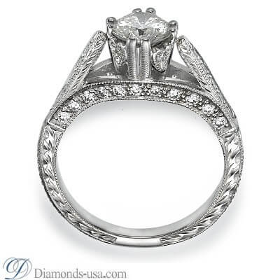 Vintage designers hand engraved engagement ring