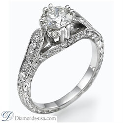 Picture of Vintage designers hand engraved engagement ring