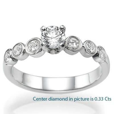 1/3 carat Bezel engagement ring 