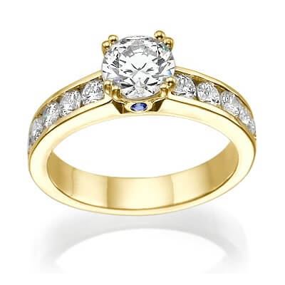 1 carat of side diamonds engagement ring