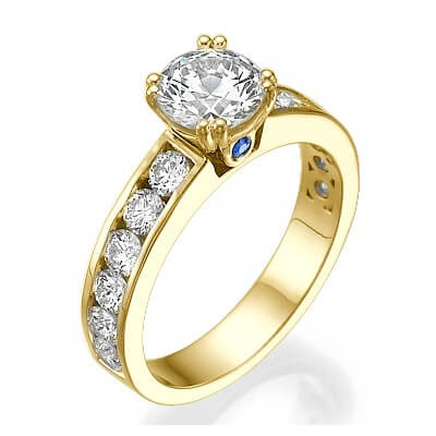 1 carat of side diamonds engagement ring