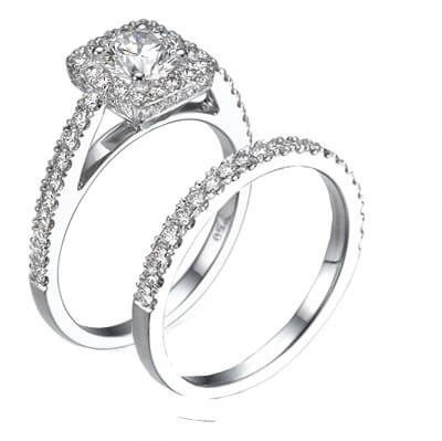 Bridal set with 0.75 carats side diamonds 