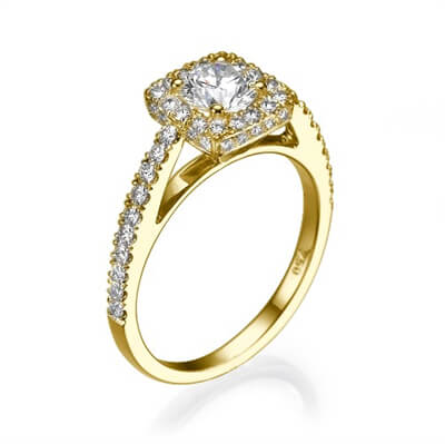 Halo engagement ring, 