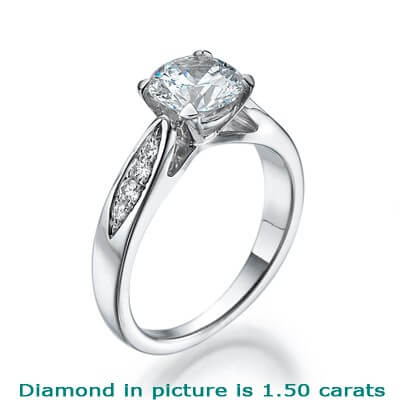 Engastes del anillo de compromiso de la catedral de diamantes del lado del diseñador