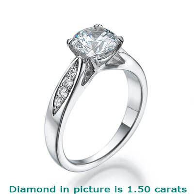 Designers side diamonds cathedral engagement ring settings