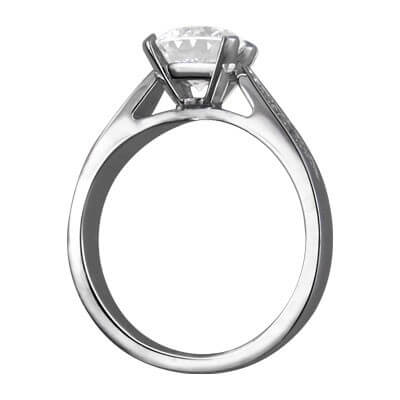 Engastes del anillo de compromiso de la catedral de diamantes del lado del diseñador