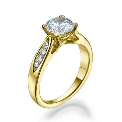 Designers side diamonds cathedral engagement ring settings