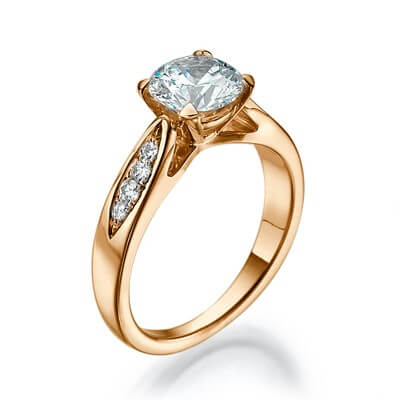 Designers side diamonds cathedral engagement ring settings