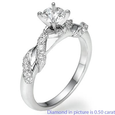 Designers, Diamonds Ribbon engagement ring