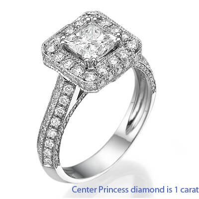 Designers Princess diamond engagement ring