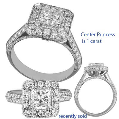 Designers Princess diamond engagement ring