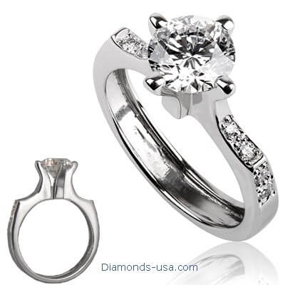 Diamond Shoulders Engagement Ring