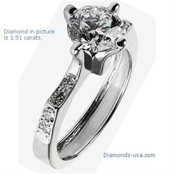 Picture of Diamond Shoulders Engagement Ring