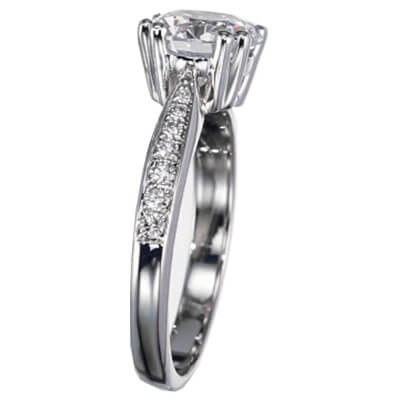 Double prongs designers engagement ring