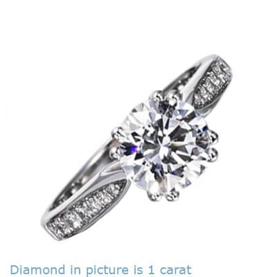 Double prongs designers engagement ring