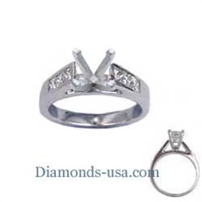 Engastes de anillos de compromiso, Princesa de acento de 0,50 Ct.