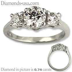 Engagement ring with side diamonds 0.33 carats