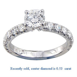 Picture of Engagement ring side set with round diamonds