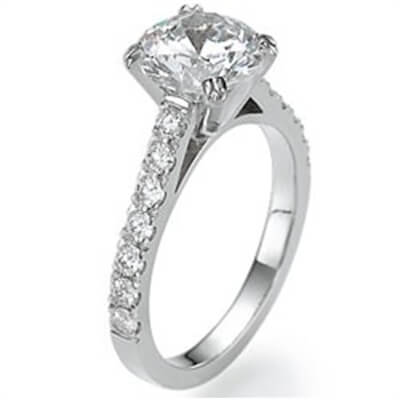 Engagement ring with 1/2 Carat side diamonds