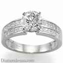 Picture of Engagement ring with side Princess diamonds