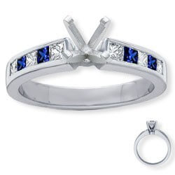 Picture of Engagement ring, accent Sapphires & Diamonds