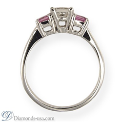 Picture of Engagement ring with side Princess pink Sapphires